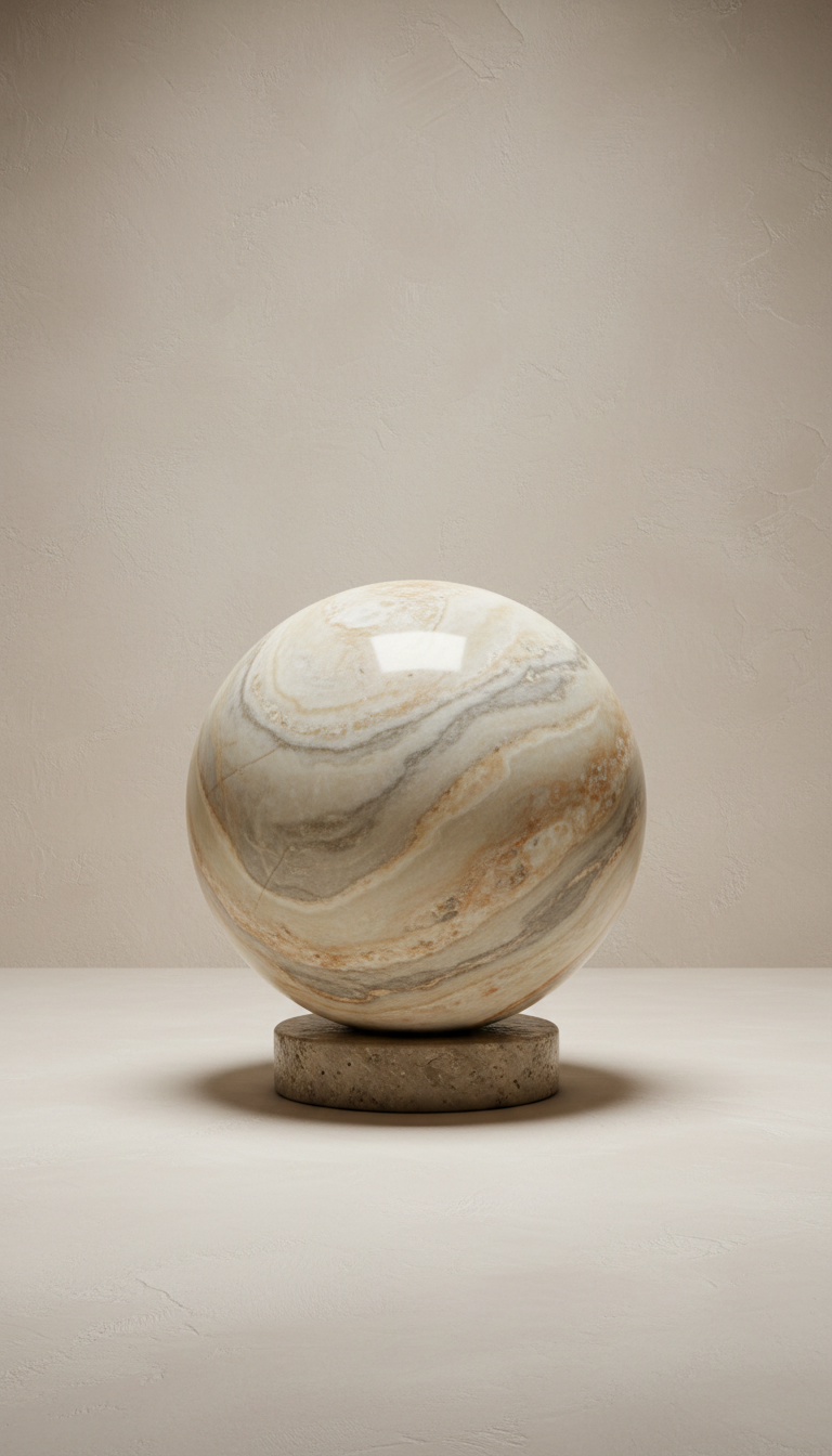 Marble Sculpture With Fluid Form