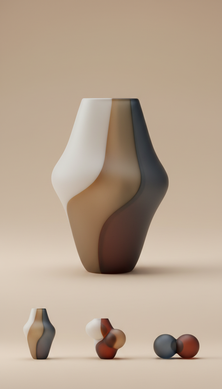 Hand-Blown Glass Vase Sculpture