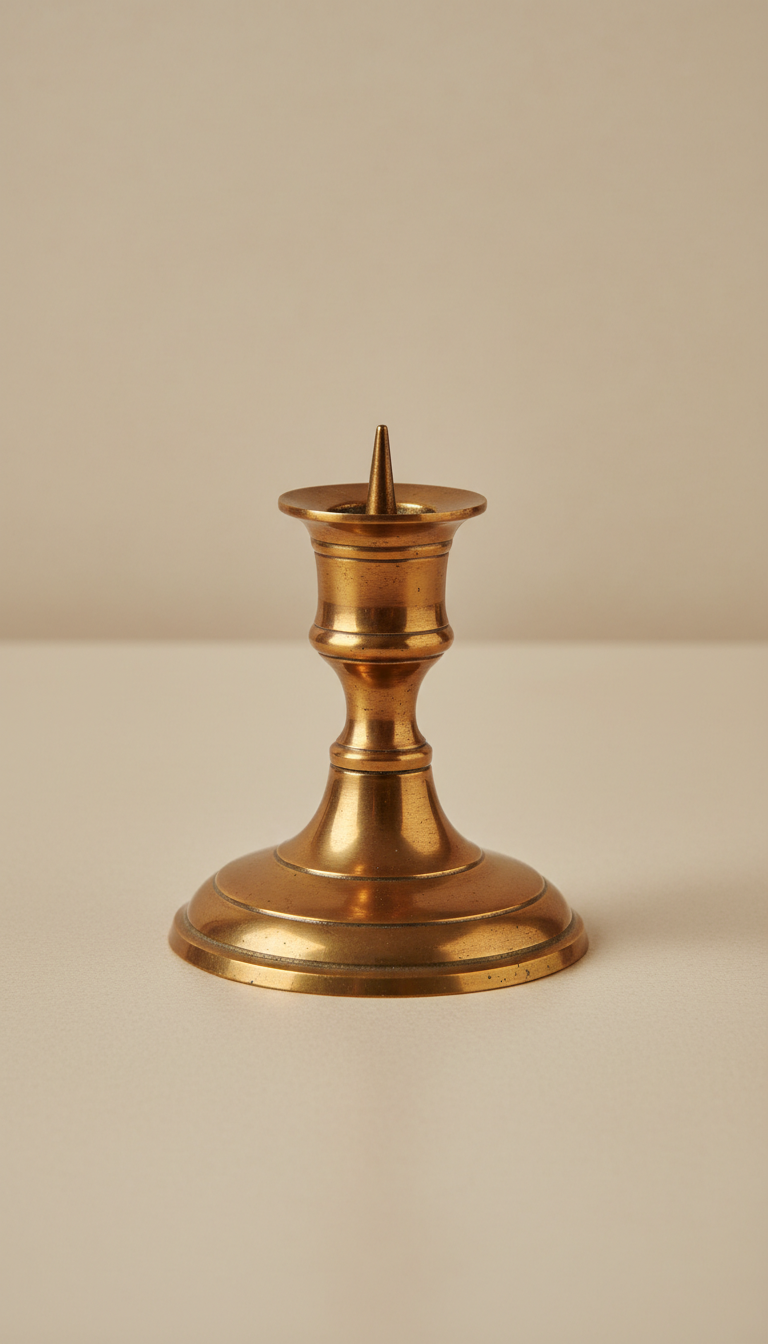 Brushed Brass Taper Candleholder