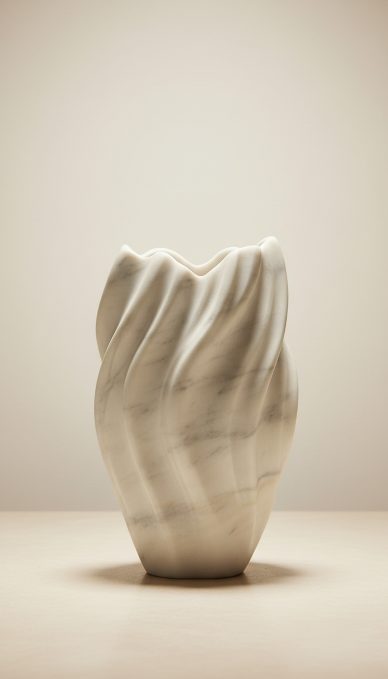 Carrara Marble Pedestal Vase